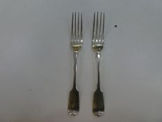 A pair of early Victorian silver forks hallmarked London 1849 Charles Lias. 2.77ozt approx.