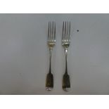 A pair of early Victorian silver forks hallmarked London 1849 Charles Lias. 2.77ozt approx.