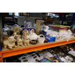 Quantity of ceramics to include Commemorative ware, Coalport bird figures, oriental bamboo decorativ