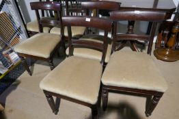 A set of six Victorian mahogany barback dining chairs