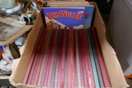 Box of vintage annuals 'Our Wullie' and 'The Broons' etc
