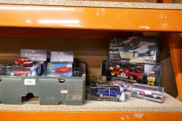 A selection of die cast vehicles, mostly boxes by various manufacturers