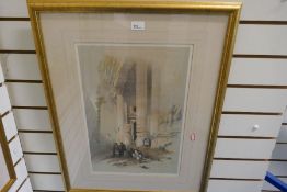 After David Roberts; a pair of coloured prints of Egyptian scenes