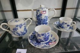 A Chinese blue and white part tea set (AF)