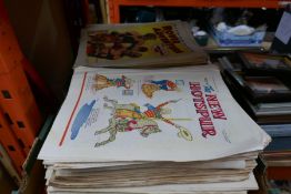 Crate of vintage comics including Rover and Adventure. The new Hotspur etc