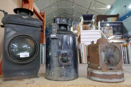Vintage 'Adlake No55' lamp and two others