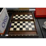An old rosewood folding chess board