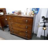 A 19th Century mahogany secretaire chest having 4 drawers 116cm