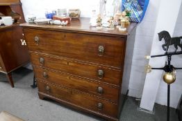 A 19th Century mahogany secretaire chest having 4 drawers 116cm