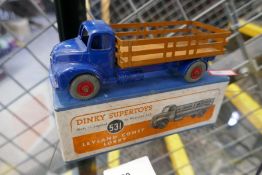 Dinky Leyland Comet blue body with red wheels in original box