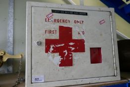 Vintage metal painted first aid box