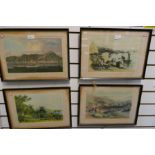 A set of four 20th century coloured prints of Hong Kong scenes