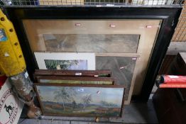 Selection of framed and unframed pictures and prints
