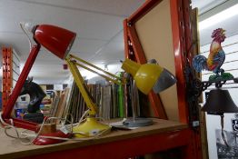 Two vintage angle poise lamps and another desk lamp