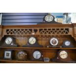 A quantity of 1930s mantel clock and a short case example