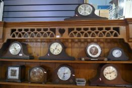 A quantity of 1930s mantel clock and a short case example