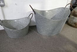 One oval planter and one large oval planter