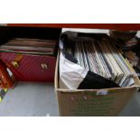 Two boxes mixed LP's including 70's classics, Abba etc