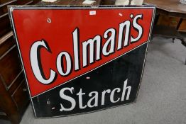 An old enamelled sign  for Colman's Starch, 95.5cm x 92cm