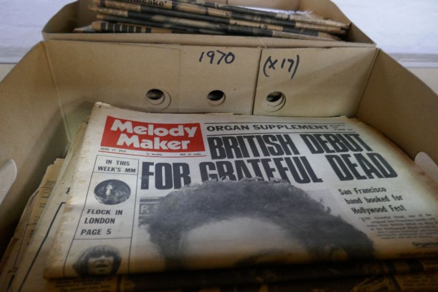 A quantity of Rolling Stones music papers from 1971, 1972 and 1973. 3 boxes of melody maker papers 1 - Image 3 of 4