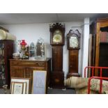 A 19th century mahogany 8 day Longcase clock having brass dial with silvered chapter ring, the dial