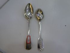 A pair of two early Victorian silver dessert spoons hallmarked London 1847 Charles Lias. 2.96ozt app