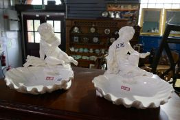 A pair of Copeland figural dishes (AF)