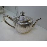 An exceptional Georgian silver teapot of superb quality. With decorative engraved design and border.