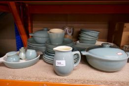 Selection of Denby pottery including lidded dishes, baking trays, plates and saucers, etc