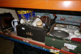 Half a shelf of sundry, three trays and loose