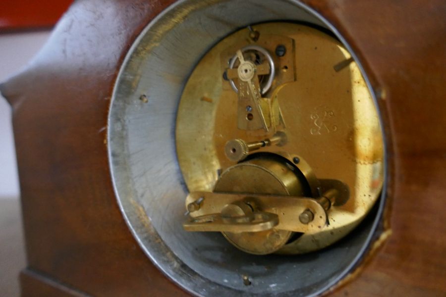 A pair of Carl Zeiss 10 x 50 wide binoculars and an 8-day French wooden mantle clock - Image 4 of 4