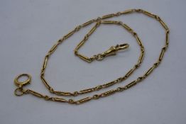 15ct yellow gold chain, lobster claw clasp AF, marked 15, 8.2g approx, 39cm