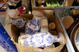 Ten boxes of mixed China, glass, sundry, vases etc