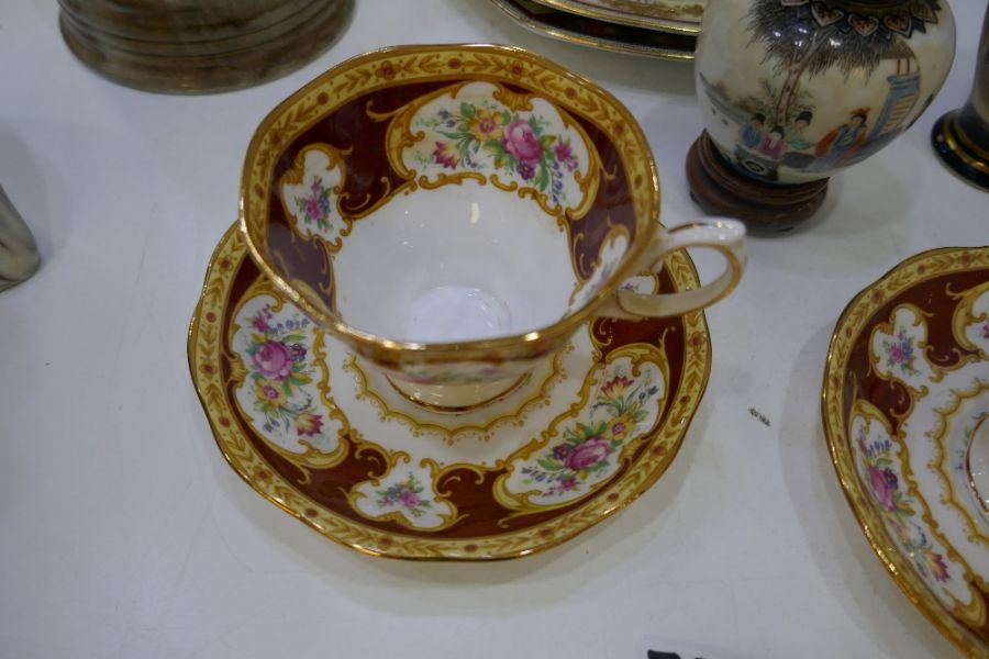 A pair of Royal Albert 'Lady Hamilton' tea cups and saucers. Radford pottery jug depicting tavern sc - Image 3 of 5