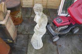 Stone effect garden figure of a semi clad female