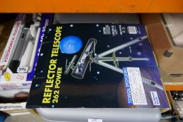 A cased reflector telescope by Science Tech and boxed astronomical telescope