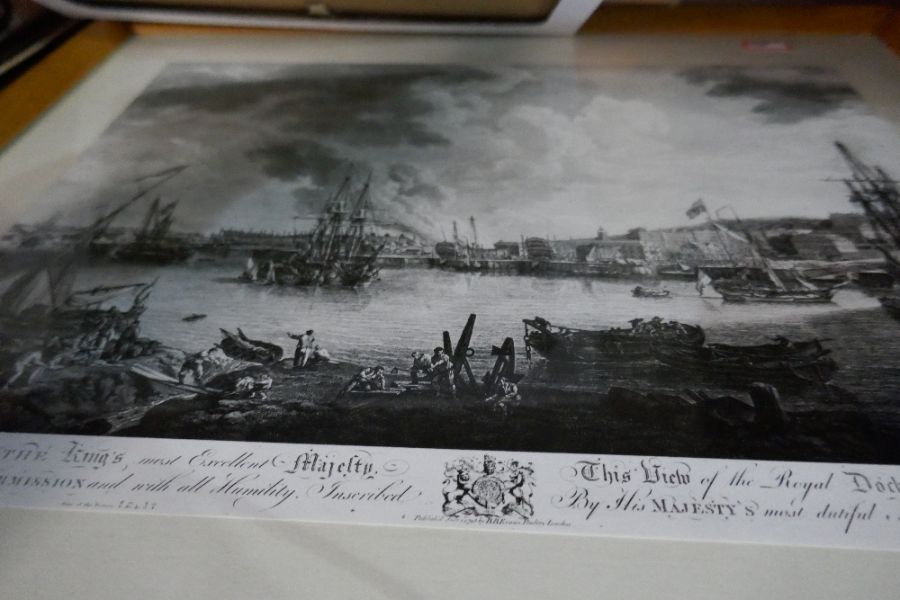 A framed etching of The Royal Dockyard Chatham, D-Day anniversary plaque etc - Image 7 of 7