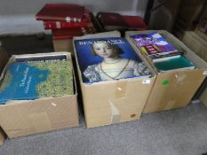 Three boxes of books on artwork from different periods