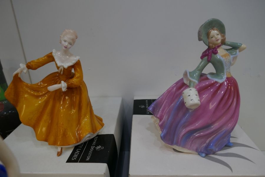 A selection of four Royal Doulton figures depicting ladies in fine dress: Kathy, Sapphire, Kirsty & - Image 8 of 8