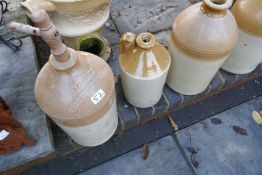 Collection of various stoneware flagons. Some with advertising 'Scarses Brewery' 'P. Ellison' and Ja