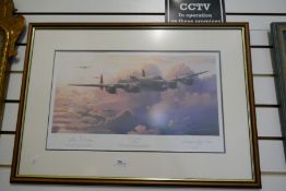 3 x signed military prints Mitchells masterpiece by Gerald Coulson, Heading into darkness by Adrian