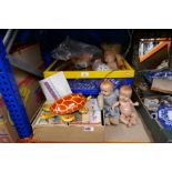 WITHDRAWN A tinplate Mobo tortoise - vintage dolls and a quantity of vintage WITHDRAWN