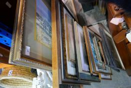 Large quantity of framed pictures, prints, water colours etc