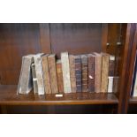 14 antique leather bound books on Agriculture, Chemistry etc