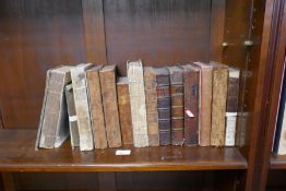 14 antique leather bound books on Agriculture, Chemistry etc