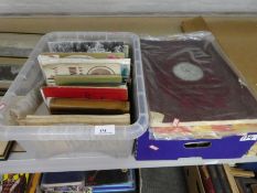 Two boxes of vintage ephemera, books, Illustrated London News, etc