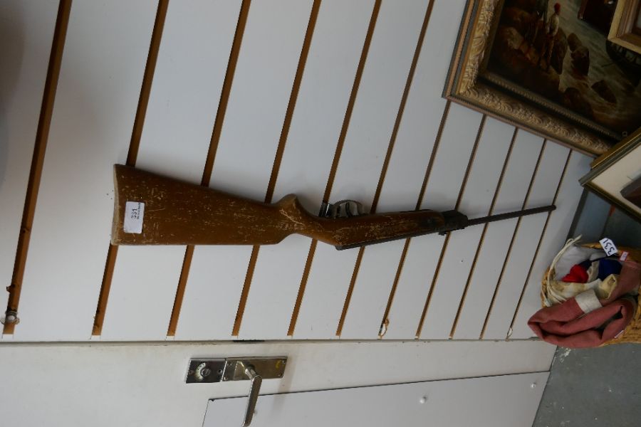 A vintage air rifle AF and a selection of old flags - Image 2 of 5