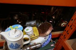 Quantity of vintage china, glassware, some copper and some silverplate