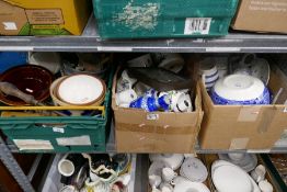 Three boxes of mixed China and sundry items to include Portmeirion etc