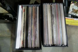 Two cases of various LPs, to include Sex Pistols, Frank Zappa box set, sound tracks etc and two boxe